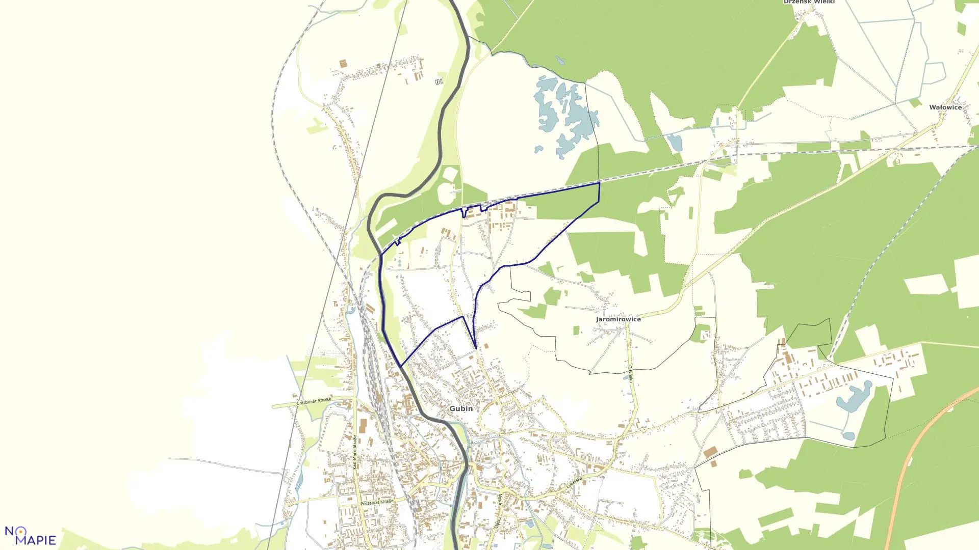 Mapa obrębu 2 w mieście Gubin