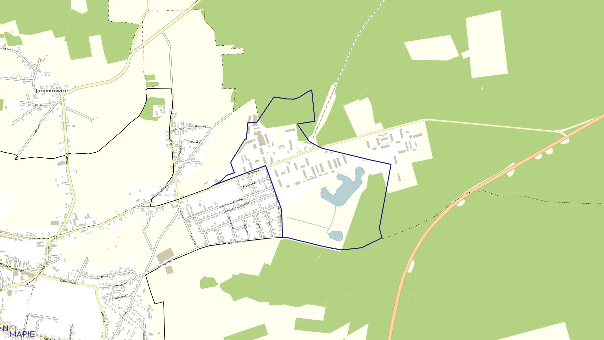 Mapa obrębu 8 w mieście Gubin